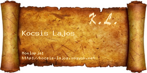 Kocsis Lajos névjegykártya